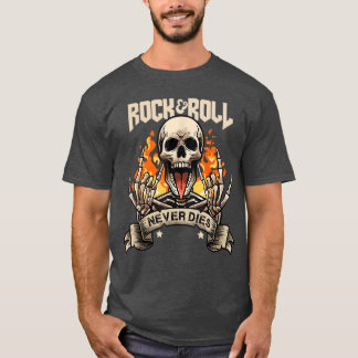 Rock And Roll Sterft Nooit Vintage Retro RockRoll  T-shirt