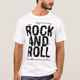 Rock and Roll typografisch logo-ontwerp T-shirt