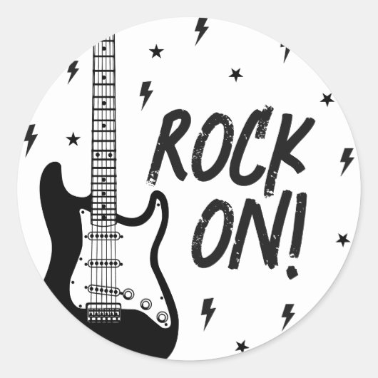 Rock and Roll verjaardagsfeestje Ronde Sticker (Voorkant)