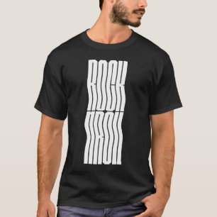 rock and roll vet en golvend logo ontwerp T-shirt