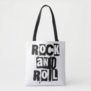 Rock and Roll vet en vervaagd logo ontwerp Draagtas