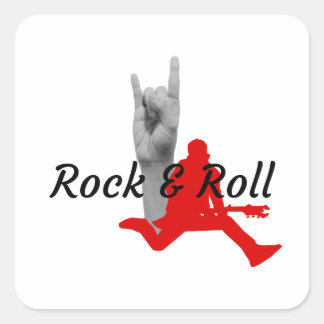 Rock And Roll Vierkante Sticker