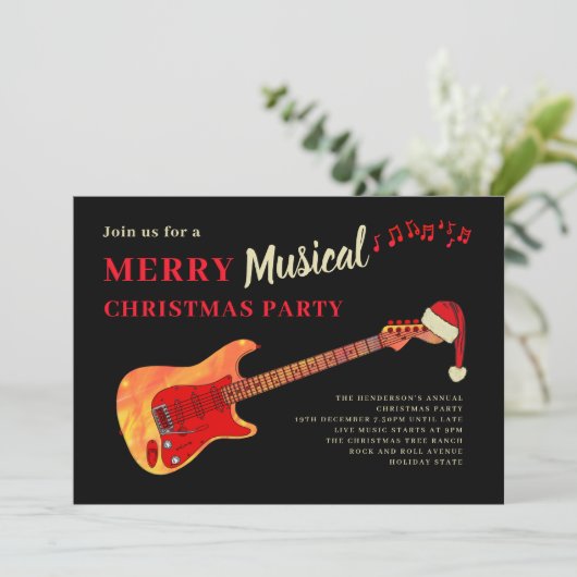 Rock and Roll Vrolijk kerstfeest Kaart (Staand voorkant)