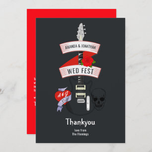 Rock and Roll Wedding Bedankkaart