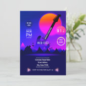 Rock and Roll Wedding Invitation Kaart (Staand voorkant)