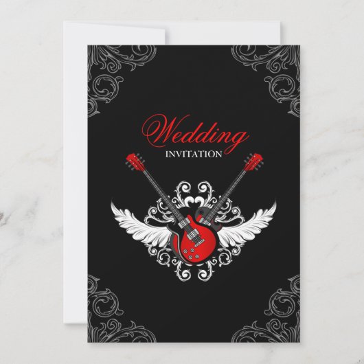Rock and Roll Wedding Invitation Kaart (Voorkant)