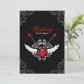 Rock and Roll Wedding Invitation Kaart (Staand voorkant)