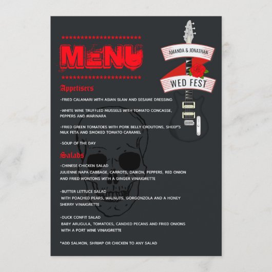 Rock and Roll Wedding Menu (Voorkant)