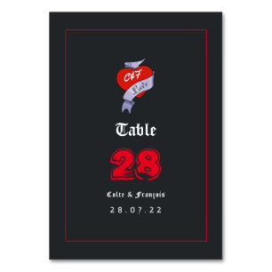 Rock and Roll Wedding Monogram Kaart