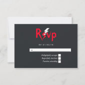 Rock and Roll Wedding Monogram RSVP Kaartje (Voorkant)