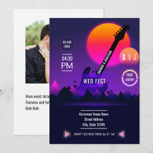 Rock and Roll Wedding Photo Kaart