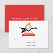 Rock and Roll Wedding RSVP Kaartje (Voorkant / Achterkant)