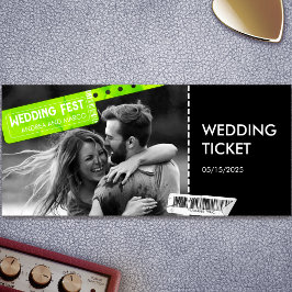Rock and Roll Wedding Ticket Concert Boarding Pass