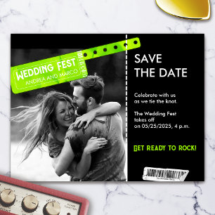 Rock and Roll Wedding Ticket Concert Save the Date