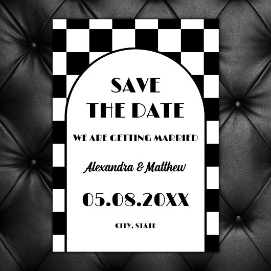 Rock and Roll Zwart Wit Retro 50s Save The Date