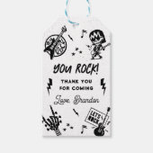 Rock and Roll Zwart & Wit Verjaardagsfeest Cadeaulabel (Voorkant)