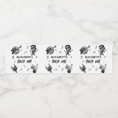 Rock and Roll Zwart & Wit Verjaardagsfeest Waterfles Etiket (Enkel label)