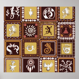 Rock Art Imitatie: Patroon. Poster