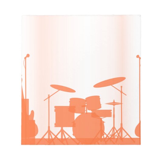 Rock-band apparatuur op podium notitieblok (Voorkant)