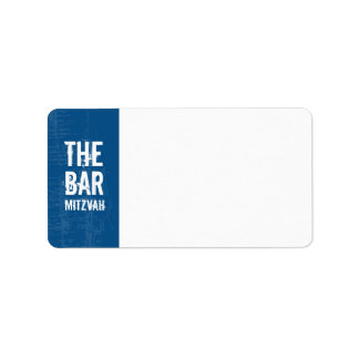 Rock Band Bar Mitzvah Adreslabel in Blauw Etiket