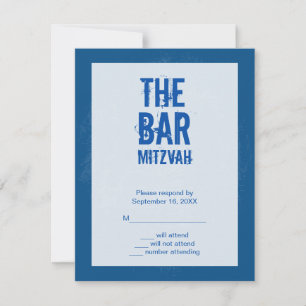 Rock Band Bar Mitzvah Carte De Réponse En Bleu