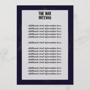 Rock Band Bar Mitzvah Info Card Kaart