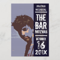 Rock Band Bar Mitzvah Invitation en noir