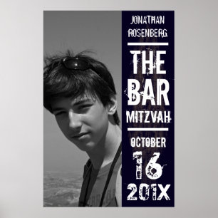 Rock Band Bar Mitzvah Photo Poster noir