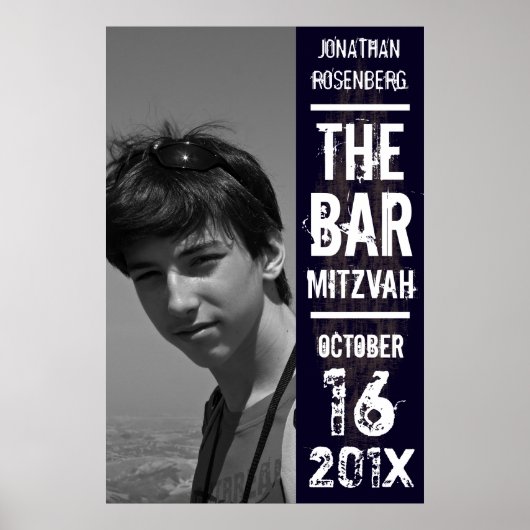Rock Band Bar Mitzvah Photo Poster noir (Devant)