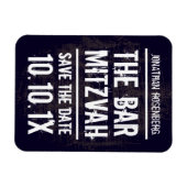 Rock Band Bar Mitzvah Save the Date Magnet, Black Magneet (Horizontaal)