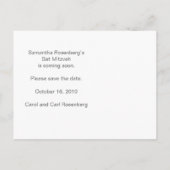 Rock Band Bat Mitswa Red de datum in het roze Aankondigingskaart (Achterkant)