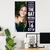 Rock Band Bat Mitzvah Poster in Black (Thuiskantoor)