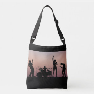 Rock Band Crossbody Canvas tas All-Over Print Stij