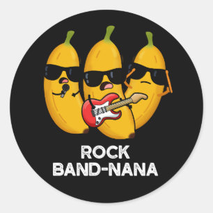 Rock Band-nana Grappige Banaan Pun Ronde Sticker