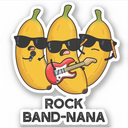 Rock Band-nana Grappige Banaan Pun Sticker (Voorkant)