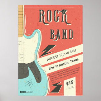 Rock Band – Retro Music Event Design Poster