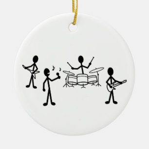 Rock Band Stick Figuur Keramisch Ornament