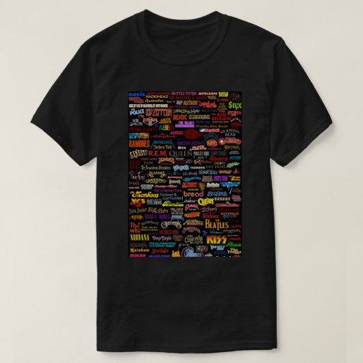 Rock Bands Classic T-Shirt (Design voorkant)