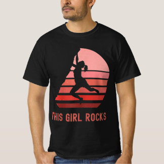 Rock-beklimming dit meisje Rocks Bouldering-geberg T-shirt