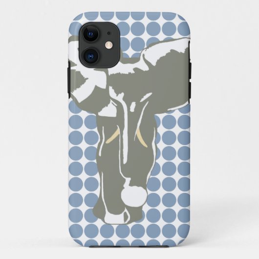 Rock Blue Safari Dot met Pop Art Elephant Case-Mate iPhone Case (Achterkant)