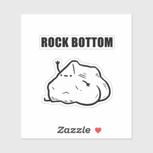Rock Bottom Grappige Geologie Pun Die-Cut Sticker (Vel)