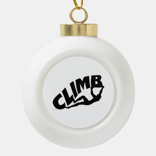 Rock Bouldering Keramische Bal Ornament (Voorkant)