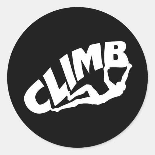 Rock Bouldering klimmen Silhouet Ronde Sticker (Voorkant)