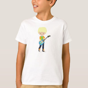 Rock Boy, Blond Hair, Guitar Player, Band, Music T-shirt