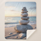 Rock Cairn Ocean Sherpa Deken (Voorkant)