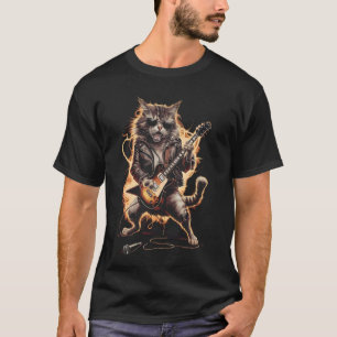 Rock Cat Gitaar spelen - Grappige Gitaar Kat T-shirt