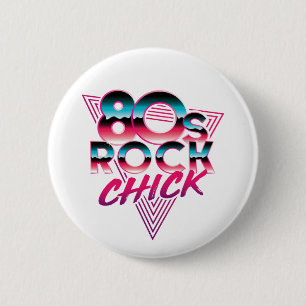 Rock Chick 1980s Music Lover Ronde Button 5,7 Cm