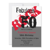 Rock Chick 50 & Fabulous Red Black 50e verjaardag