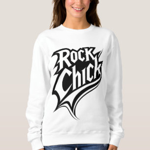 Rock Chick - Bold zwart-wit typografie Trui