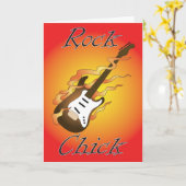 rock chick verjaardagskaart kaart (Gele Bloem)